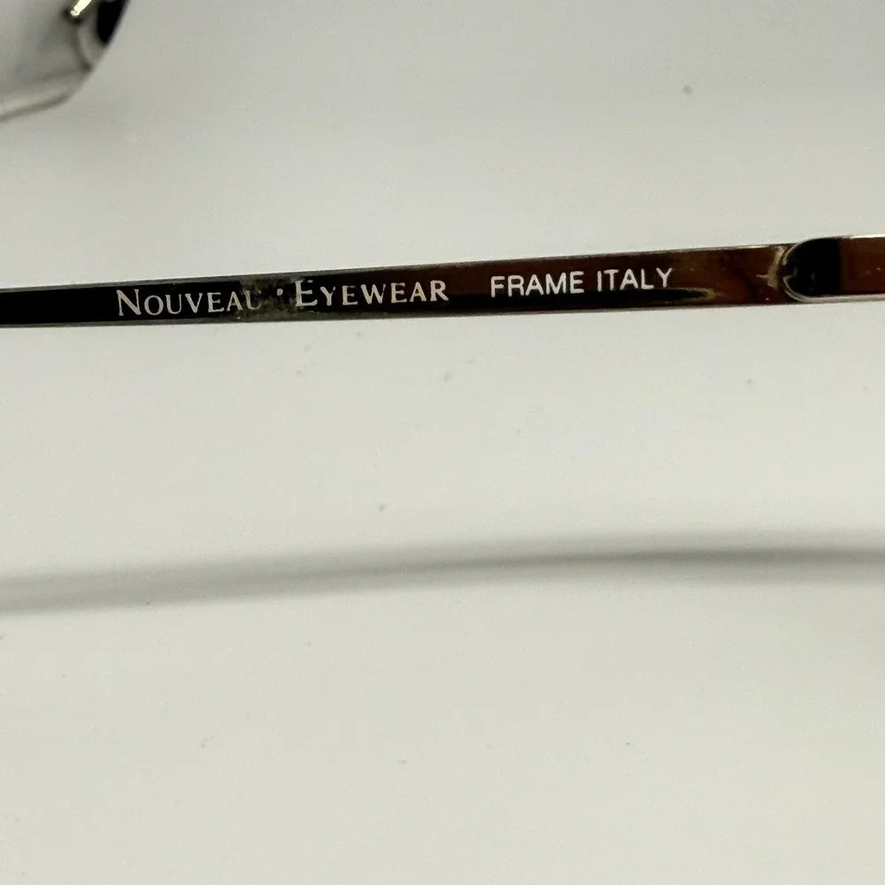 Nouveau Eyewear Alexis Gold Metal Square Glasses Frame Italy 52-18-135 24086